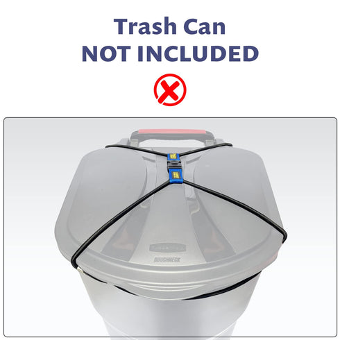 Large Trash Can Lock for 45 Gallon Cans, Bungee Cord Design for Easy Install, Perfect for Dogs and Raccoons