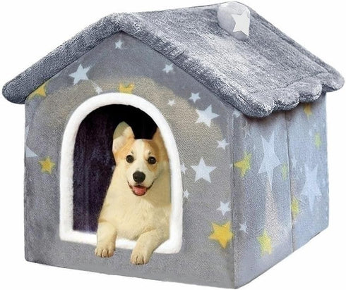 Dog House Indoor - Foldable Soft Kennel Bed, Warm Cat Nest Puppy Cave with Cushion for Small Medium Large Dogs Cats