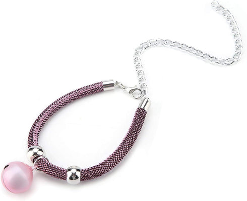 Adjustable Nylon Cat Collar with Bell, Safety Collar for Cats (Pink)