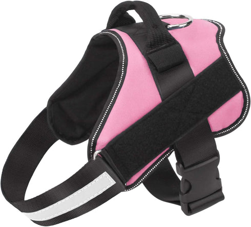 Bolux Dog Harness, No-Pull Reflective Vest, Breathable Adjustable Pet Harness with Handle for Outdoor Walking (Pink, M)