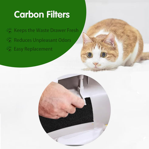 8Pcs Carbon Filters Compatible with Litter-Robot 3 - Replacement Activated Charcoal Filters for Litter Box, Thickened