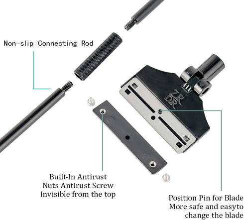 ZRDR Stainless Steel Algae Scraper, Aquarium Cleaning Tool for Glass Tanks, Adjustable Length, Durable