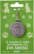 Silver Toned Saint Francis Protect My Pet Medal - 1 Inch with God Bless My Cat Back