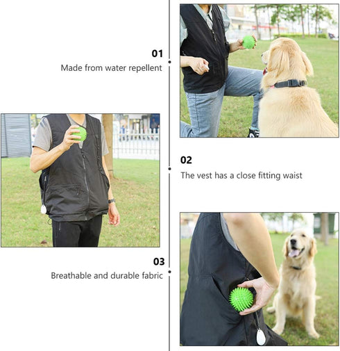 TEHAUX Dog Handler Training Vest, Professional Pet Trainer Jacket with Multi Pockets for Men/Women, Size 1