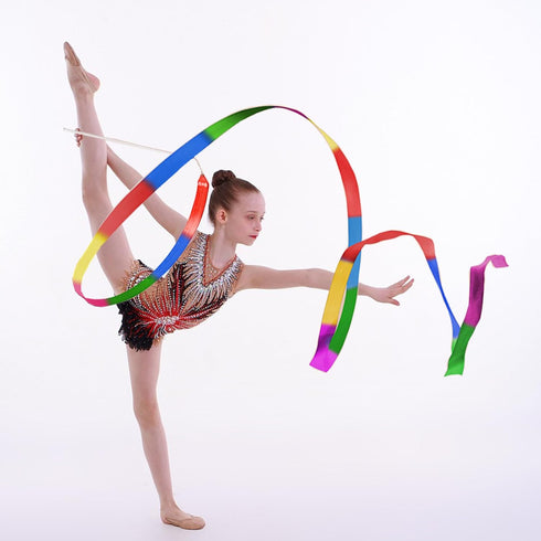 3 78.7 Inch Pcs Dance Ribbons Gymnastics Ribbon for Twirling Ribbon Dancer Wand for Kids Rhythmic Kids Outdoor Play