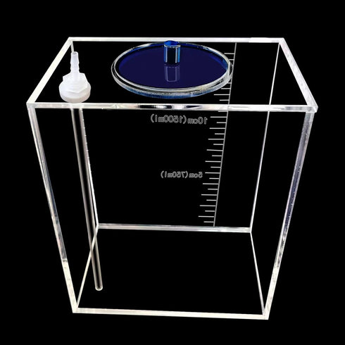 Acryli Made Dosing Container, Liquid Storage Bucket for Aquarium Air Pump Accessories, 2.5L Blue Lid