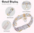PetsHome Adjustable PU Leather Cat and Dog Collar with Bling Rhinestones, Luxury Pendant, Small Silvery for Big Cat and