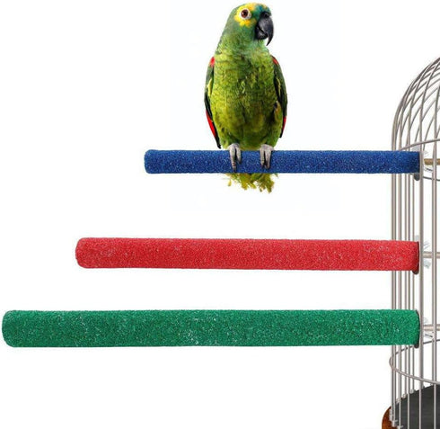 10 Pcs Colorful Parrot Perch Stand, Bird Perch Stand Toy, Paw Grinding Stick Cage Wooden Accessories for Cockatiels