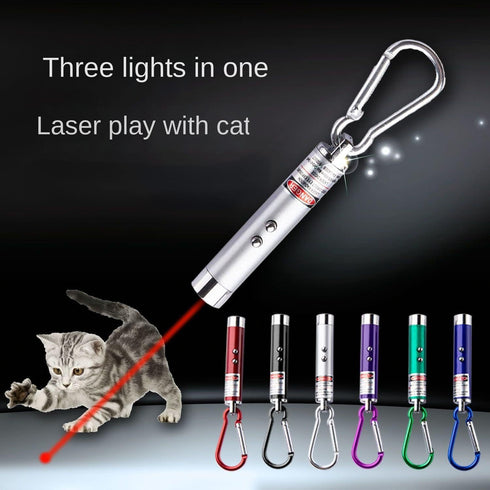 6 PCS Mini Keychain Laser Pointer - LED Flashlight Dog Cat Toy Remote Control