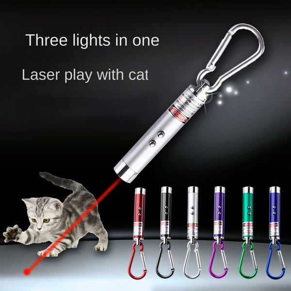 6 PCS Mini Keychain Laser Pointer - LED Flashlight Dog Cat Toy Remote Control