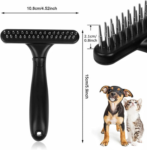 Undercoat Rake for Dogs, Dematting Tool Set with Long Haired Dog Grooming Rake Brush & Deshedding Comb