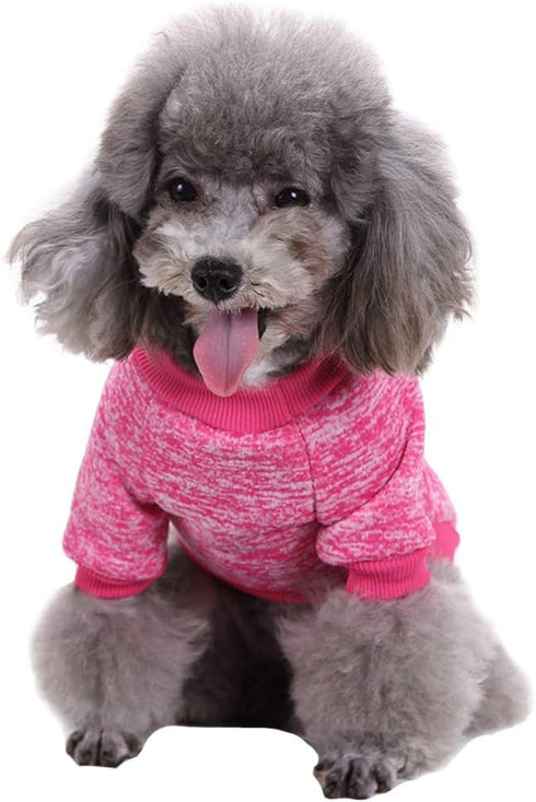 Pet Dog Classic Knitwear Sweater, Warm Winter Coat for Small Dogs (S, Rose)