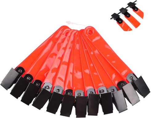 Hunting Accessories Reflective Trail Markers with Clips for Night-n-Day (Pack of 12), Orange