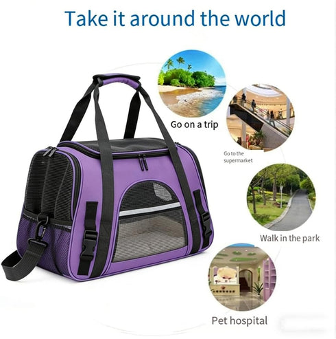 QQLe 15 lb), Cat Carriers, Dog Carriers, Pet Carriers Airline-Approved Soft-Sided Bag for Cats & Small Dogs (Up