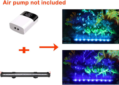 Aquarium Air Bubble Light, RGB LED Fish Tank Light with 16 Colors, Remote Control IP68 Submersible Lamp for Turtle Tank