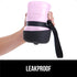 GORILLA GRIP Dog Water Bottle, 12 oz Portable Leak Proof Dispenser for Dogs, Pink Silicone Travel Bowl for Hiking