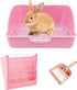 Rabbit Litter Box Bunny Potty Box Guinea Pig Hay Rack Feeder Rabbits