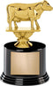 Dairy Cow Trophy, 5.5" Cow Dairy Trophy On Black Round Base