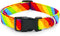 Rainbow Dog Collar, Cute Adjustable Striped Collar for LGBT Pride Month with Strong Plastic Buckle for Small Medium