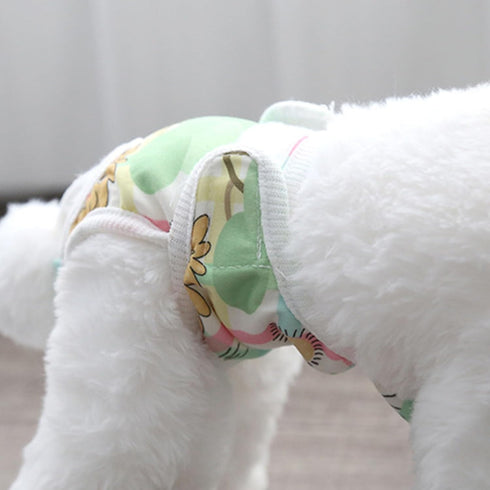 lamphle Breathable Dog Menstrual Pants Pet Menstrual Pants Cartoon Print Belly Style Soft Breathable Dog Diapers Pet