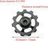 Pro Bamboo Kitchen 2pcs Variable Speed Guide Wheel, 11T Aluminum Sealed Bearing for Bicycle Rear Derailleur