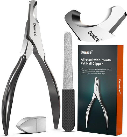 Dog Nail Clippers with Built-in Spring, 1.22-Inch Large Opening, Professional Pet Nail Trimmers for Medium to Large Dogs