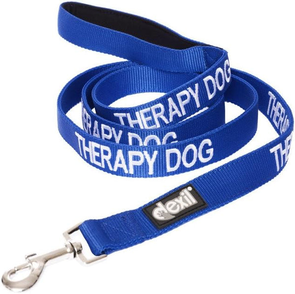 Limited Therapy Dog 6ft Blue Color Coded Padded Leash - Prevents Accidents by Warning Others