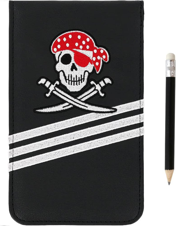 Golf Leather Scorecard Holder Cover with American Flag Golf Ball Marker, Free Pencil, 4.33 × 7.48 inches