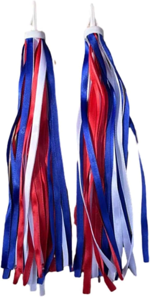 GANPUB 1 Headsets Pair for Bicycles Grips Tassels Ribbon Easy Attach to Handlebar Kids Rainbow Bicycle Streamers Kids'