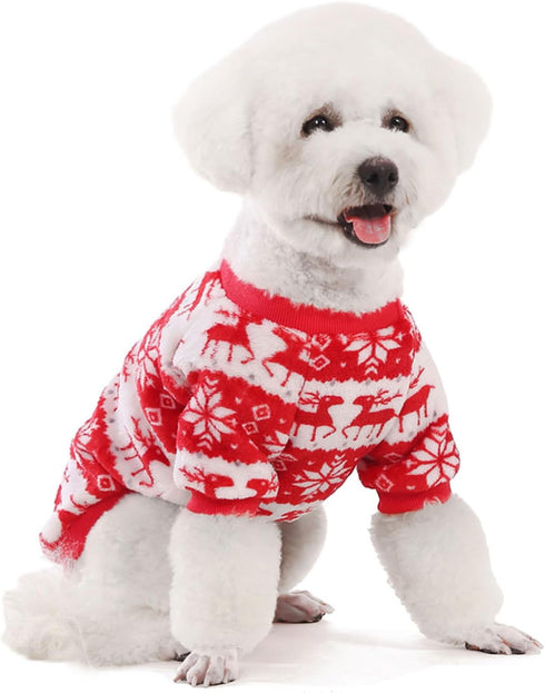 FabriCastle Dog Sweater, Pack of 2 or 3, Ultra Soft Warm Dog Clothes for Small Medium Dogs, Red, Blue, X-Small