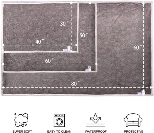 Qeils Dog Blankets for Small Dogs, Waterproof Cat Blanket, Washable Sherpa Fleece Puppy Blanket, 30"X40", Taupe