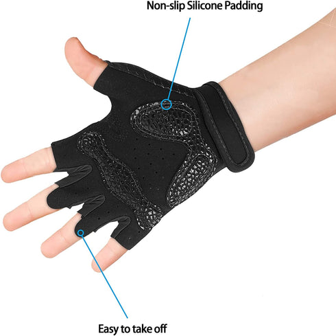 3-12 Luwint Kids Workout Gloves, Ventilated Grip Exercise Gloves for Boys and Girls Weightlifting Hanging Gym, Children