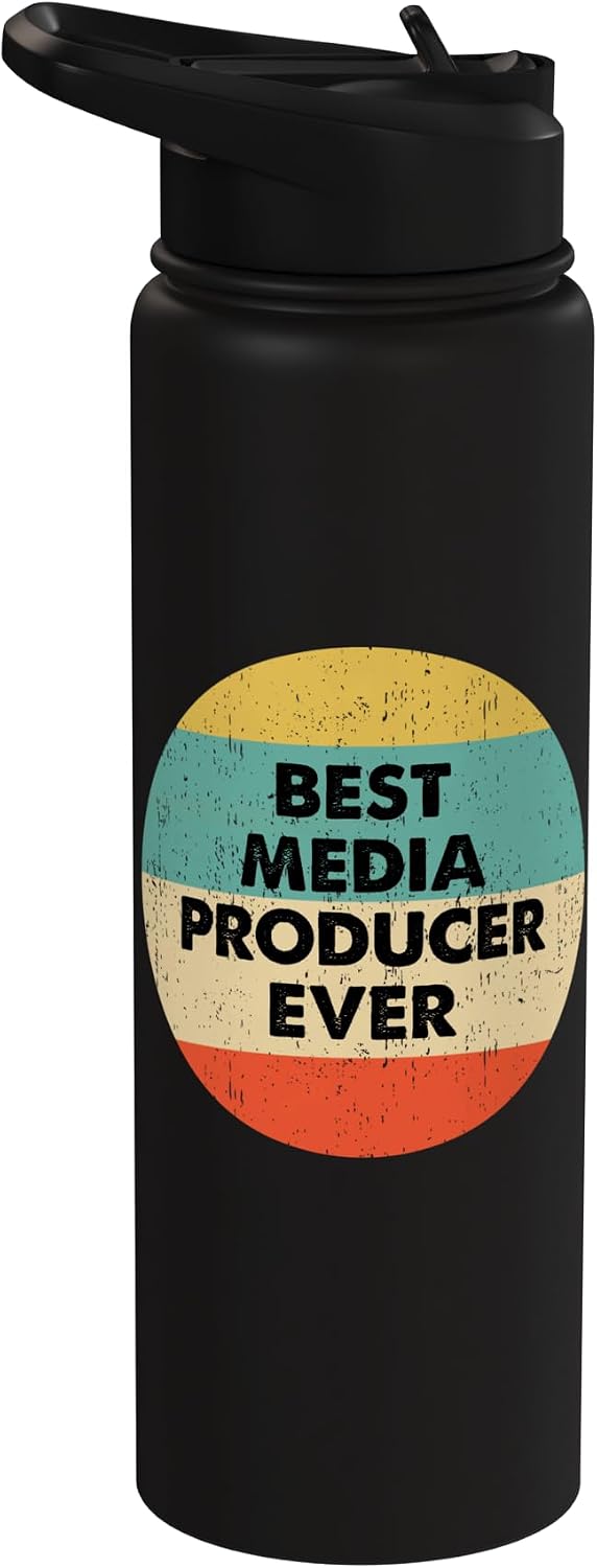Funny Media Producer Shirts & Gifts Media Producer Shirt | Best Media Producer Ever Stainless Steel Insulated Water
