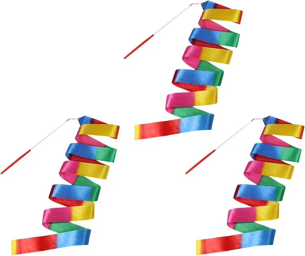 3 Pcs Dance Ribbons 78.7 Inch Gymnastics Ribbon for Twirling Ribbon Dancer
