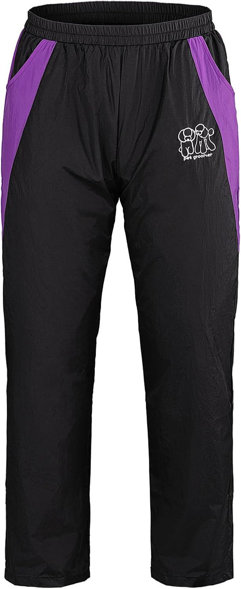 Noverlife Professional Pet Grooming Pants, M Size, Lightweight Black Pants for Pet Groomers, Hair Resistant Trousers