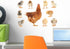 Wallmonkeys Family Mama Chicken Wall Decal Sticker Set, Individual Peel and Stick Graphics, 18 in W x 12 in H