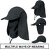 Foldable Sun Cap with Face Mask Neck Flap, Fishing Hats, UPF 50+ Protection Caps