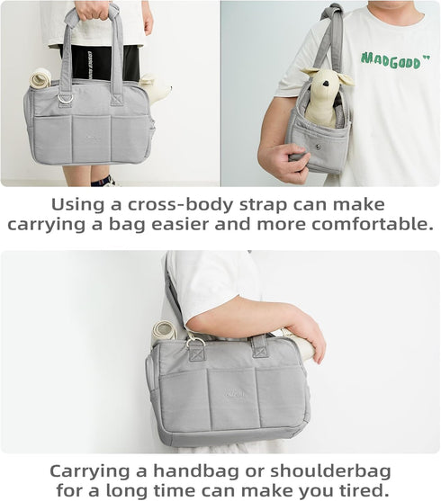 Pet Carrier Shoulder Strap - Lightweight Comfortable Accessory for Easy Travel (Grey)