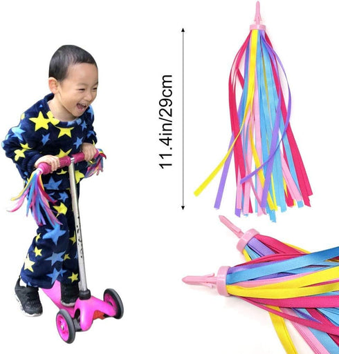 kortes 1 Pack Kids Bike Bell and 2 Pack Streamers for Children's Bike Accessories, Pink, Red, & Blue