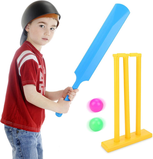 Greensen Kids Cricket Set, ABS Plastic Cricket Bat Set with Ball, Beach Stand Kit for Children Toddler Sports