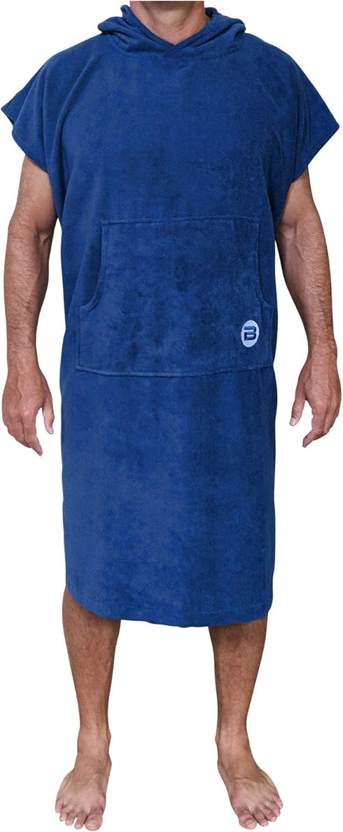 BESTA Surf Poncho, Wetsuit Changing Robe/Towel with Hood and Front Pocket. Thick Microfiber