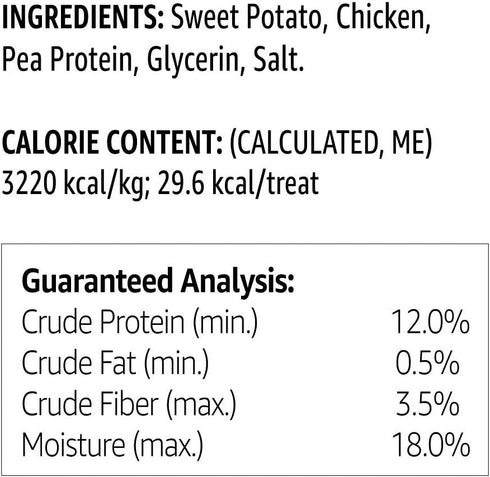 2 Amazon Brand - Solimo Sweet Potato & Chicken Jerky Dog Treats, pounds