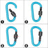 Locking Carabiner Clip D Shape, Spring-Loaded Gate Aluminum Keychain Buckle, 8 Pack (Light Blue)