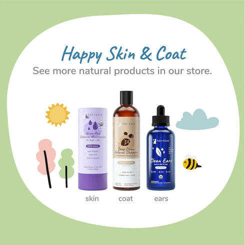 kin+kind Cat Ear Cleaner - Natural Cat Ear Drops, Vet Solution for Wax, Odor and Itchy Irritation, Made in USA