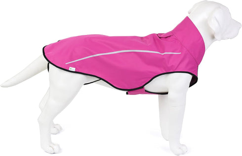 Mile High Life Dog Raincoat, Adjustable Waterproof Reflective Jacket for Small Medium Large Dogs (Hot Pink, M)