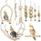 Bird Parrot Swing Toys, Chewing Standing Hanging Perch Hammock Climbing Ladder for Budgerigar, Parakeet, Conure,