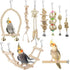 Bird Parrot Swing Toys, Chewing Standing Hanging Perch Hammock Climbing Ladder for Budgerigar, Parakeet, Conure,