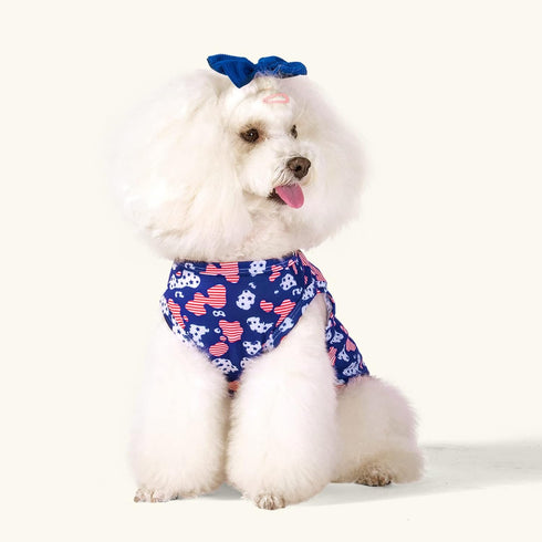 CuteBone 4th of July Dog Shirts 2-Pack, Soft Pet Clothes, Breathable Summer Vest for Small Puppy and Cat Apparel