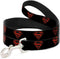 Superboy Shield Dog Leash, 6 Feet Long, 1.0 Inch Wide, Black and Red