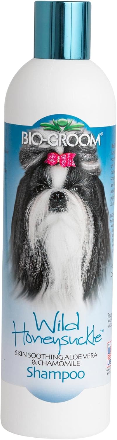 Bio-groom Wild Honeysuckle Dog Shampoo - Natural Scent, Aloe Vera, 12 fl oz, Made in USA